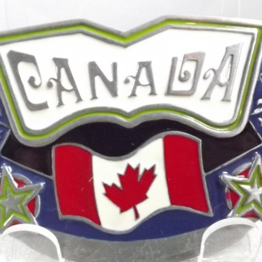 Vintage Canada Flag Belt Buckle